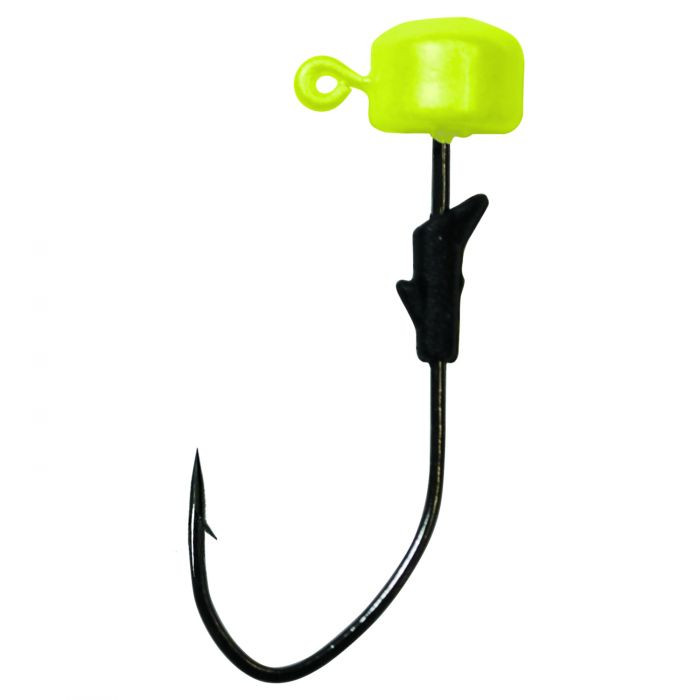 Lazer Sharp Pro V Bend Finesse Jig Head (Chartreuse) - Eagle Claw Fishing