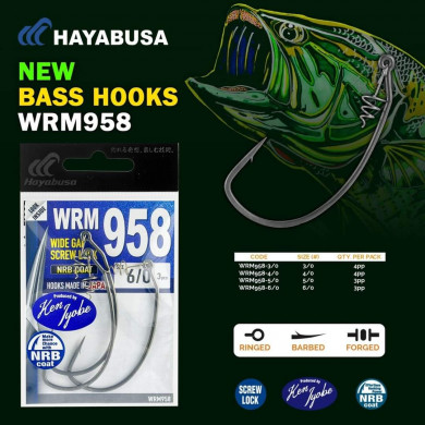 Wide Gap Screw Lock Hooks - Hayabusa Fishing