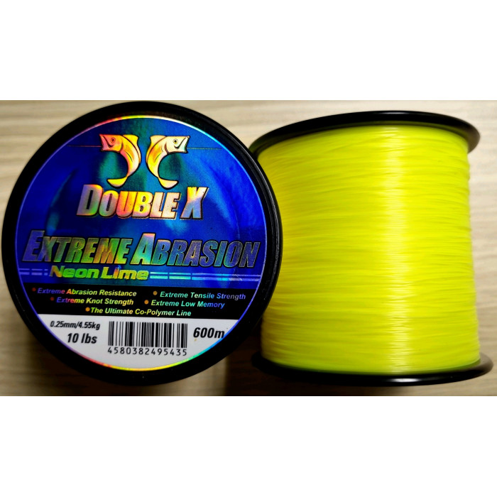 Double X Extreme Abrasion Monofilament Fishing Line (Neon Lime) - Double X Fishing