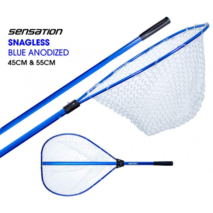 Sensation Snagless Blue Anodized Rubber Net - Sensation Fishing