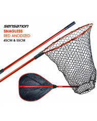 Sensation Snagless Red Anodized Rubber Net - Sensation Fishing