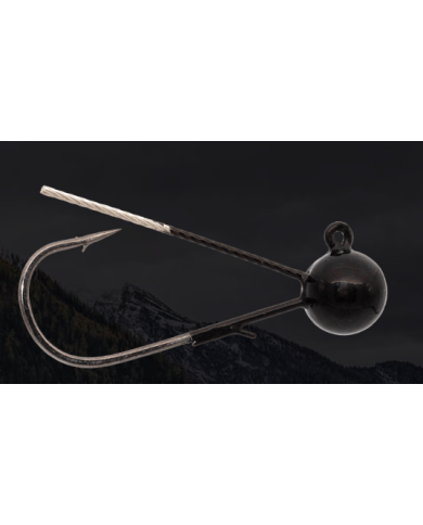 Tungsten Weedless Ball Jig Heads (Black) - Moss Back Fishing