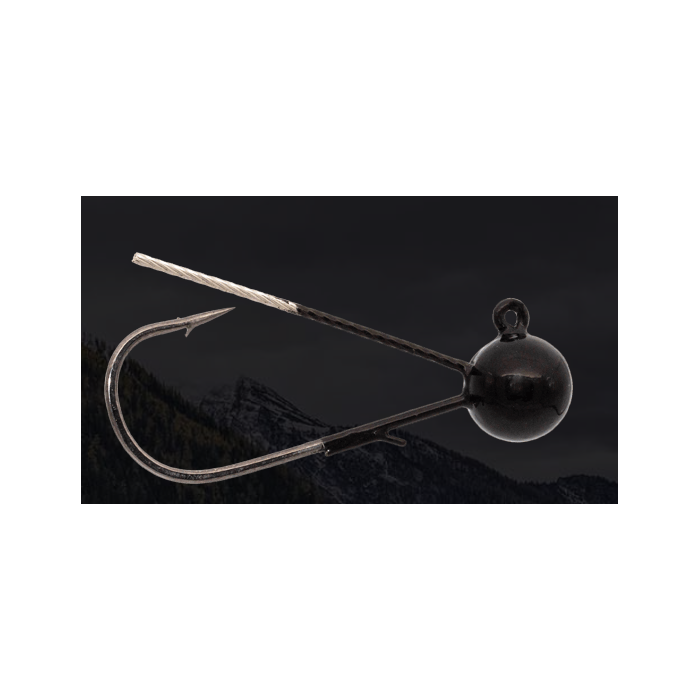 Tungsten Weedless Ball Jig Heads (Black) - Moss Back Fishing