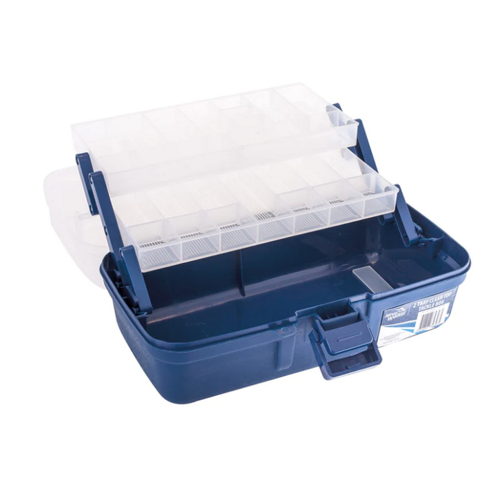 2 Tray Clear Top Tackle Box - Jarvis Walker Fishing