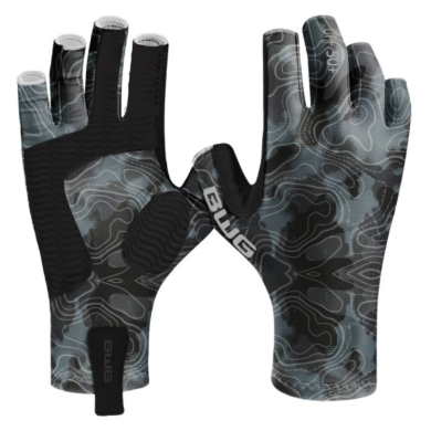 Dark Rorschach Sun Protection Gloves - Blue Water Gear Fishing