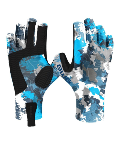 Blue Rorschach Sun Protection Gloves - Blue Water Gear Fishing Blue Rorschach Sun Protection Gloves - Blue Water Gear Fishing