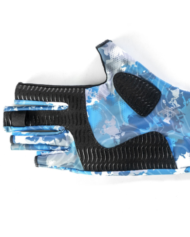 Blue Rorschach Sun Protection Gloves - Blue Water Gear Fishing Blue Rorschach Sun Protection Gloves - Blue Water Gear Fishing