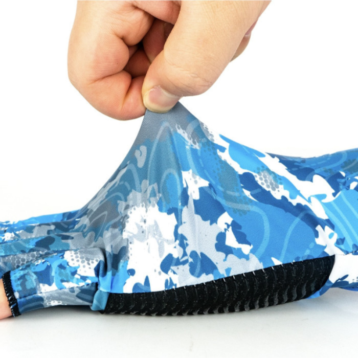 Blue Rorschach Sun Protection Gloves - Blue Water Gear Fishing