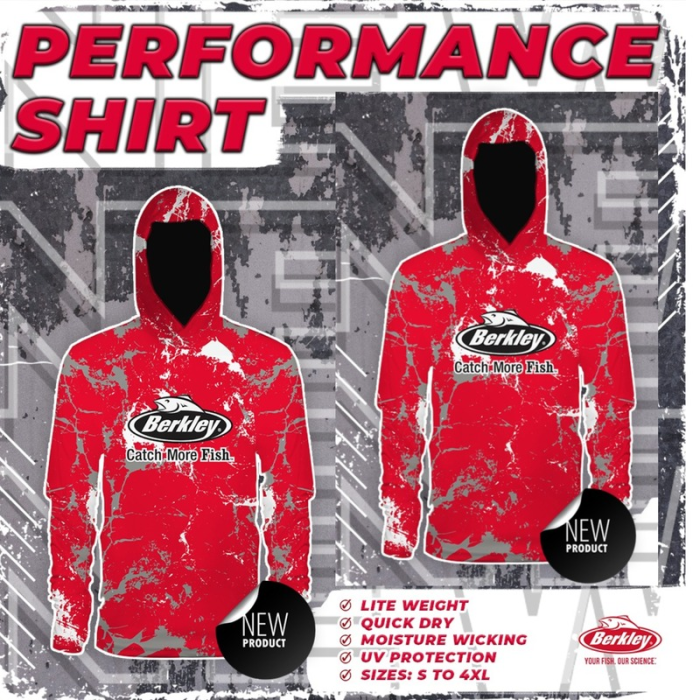 Performance Fishing Shirt (Red Marble) - Berkley Fishing Performance Fishing Shirt (Red Marble) - Berkley Fishing
