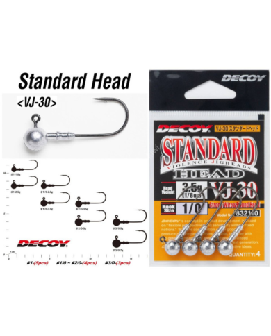 VJ-30 Standard Jig Head Hook - Decoy Fishing