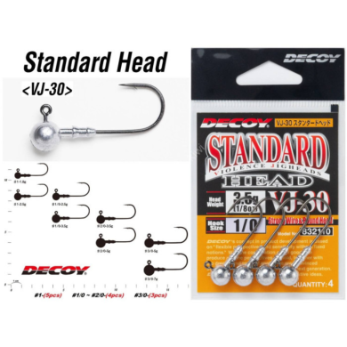 VJ-30 Standard Jig Head Hook - Decoy Fishing
