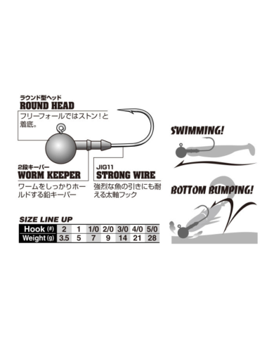 SV-60 S.W. Ballhead Jig Head Hook - Decoy Fishing