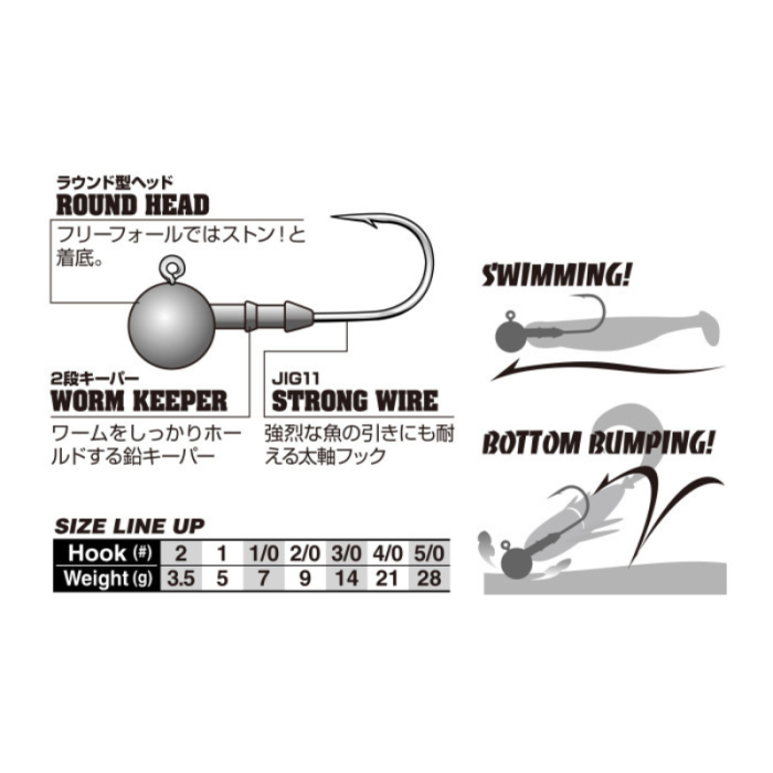 SV-60 S.W. Ballhead Jig Head Hook - Decoy Fishing