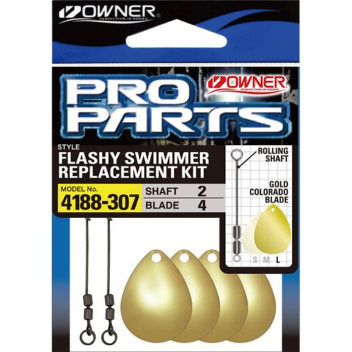 Flashy Swimmer Replacement Kit (Gold Colorado) - Owner Fishing