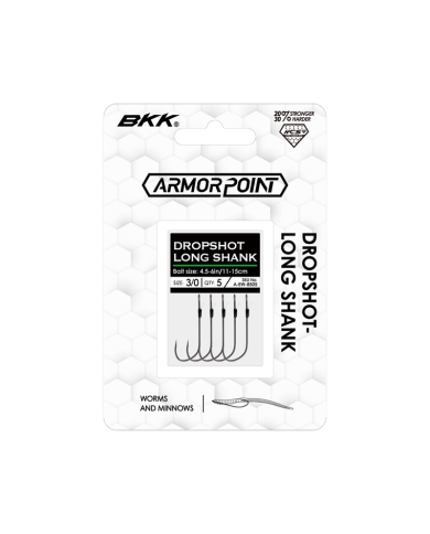 Armor Point Dropshot Long Shank Hook - BKK Fishing